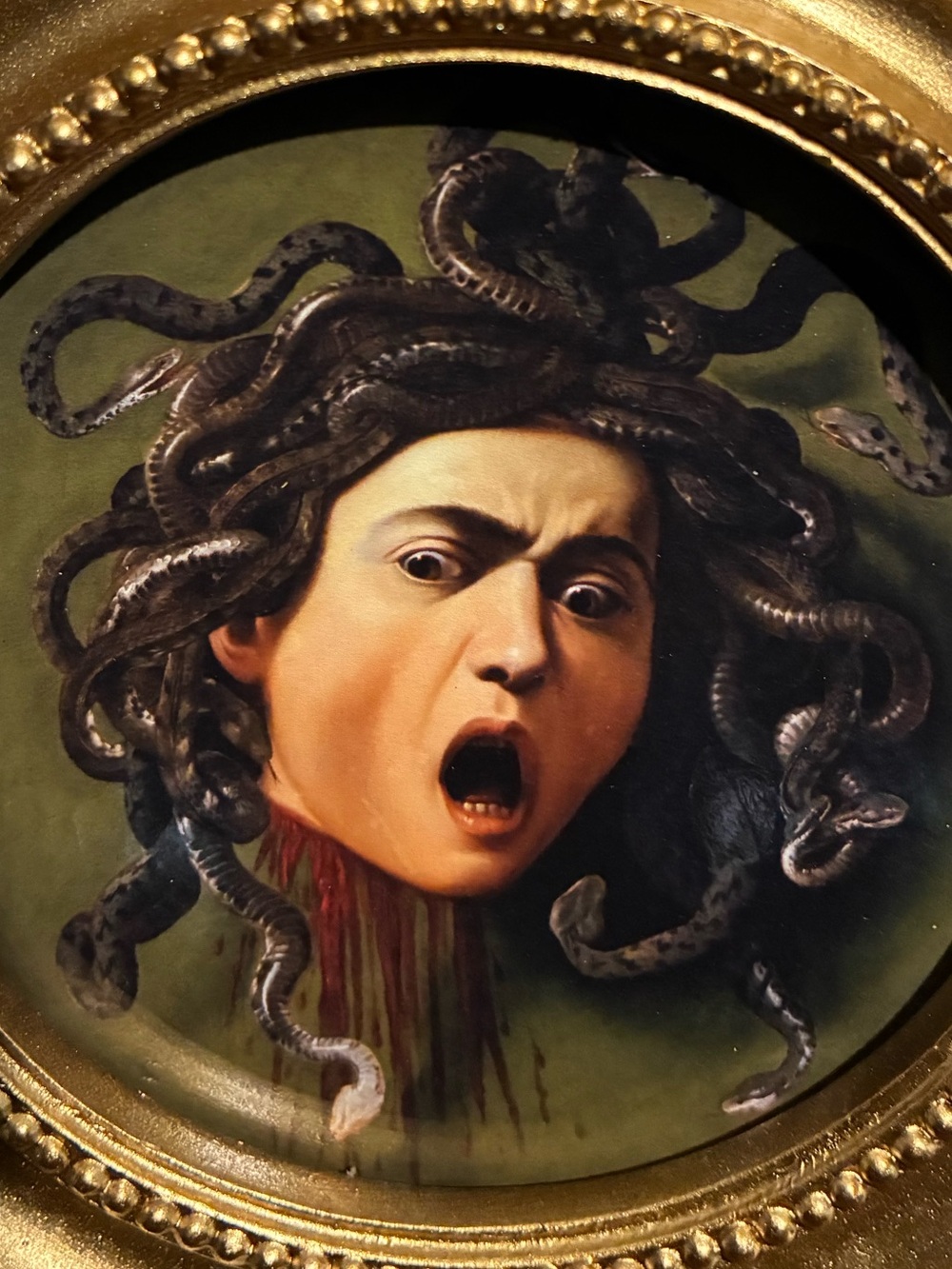 Caravaggio Medusa Head Art Print 5” Gold Frame Italian Renaissance Wall Art - Picture 3 of 3
